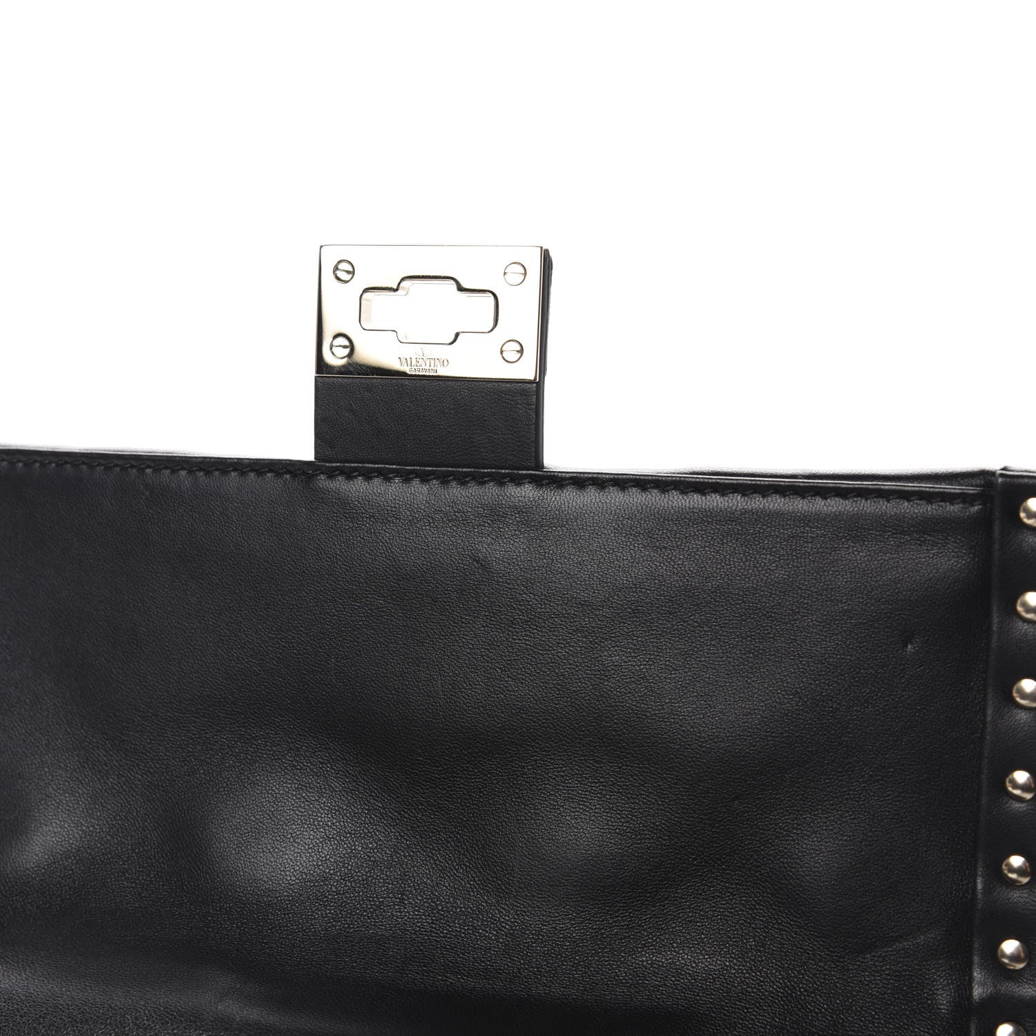 Valentino Garavani Lambskin VLTN Print Candystud Top Handle Bag Black 10 of 12