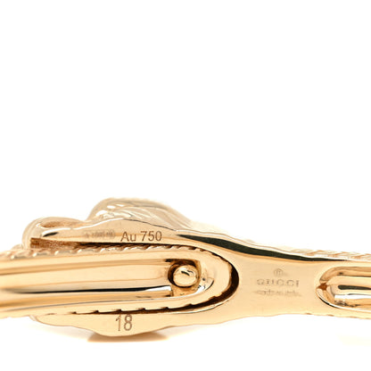 Gucci 18K Yellow Gold Diamond Le Marche des Merveilles Tiger Head Bangle Bracelet 3 of 4