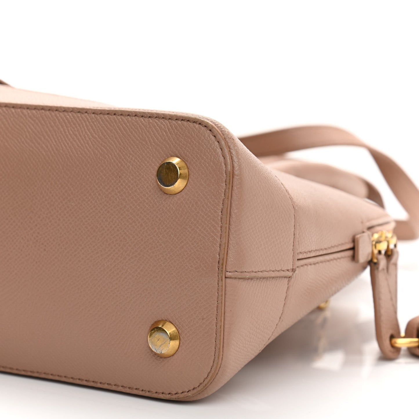 Grained Calfskin S Ville Top Handle Bag Beige Tapioca