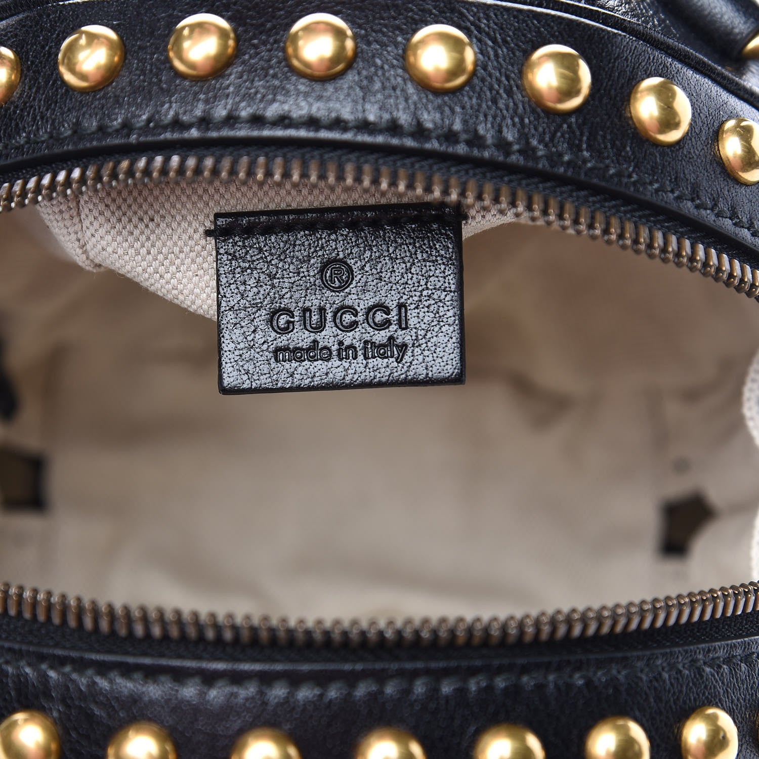 Gucci Calfskin Studded Mini Tifosa Baseball Shaped Shoulder Bag Black 6 of 10