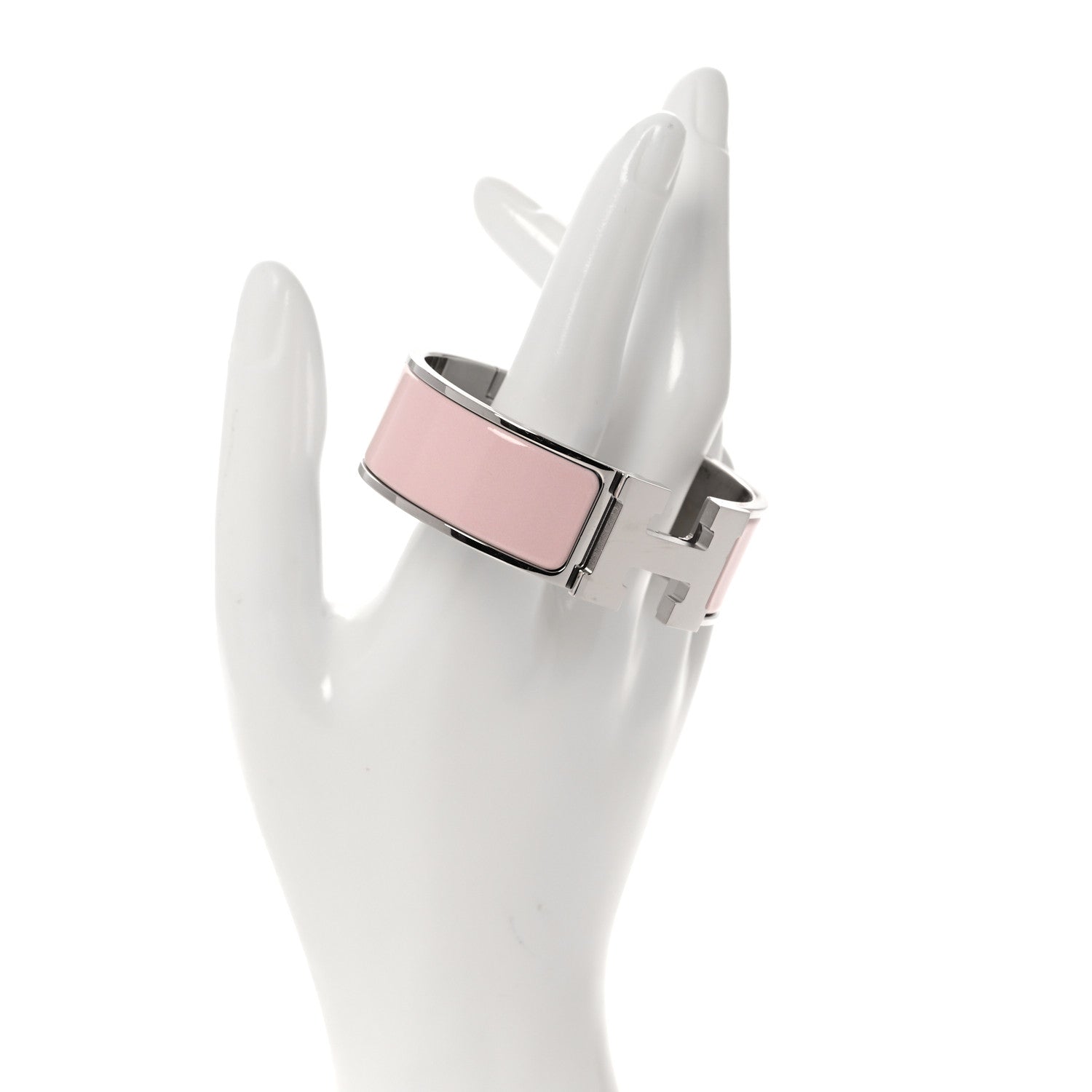 Hermes Enamel Wide Clic Clac H Bracelet GM Rose Dragee 2 of 6