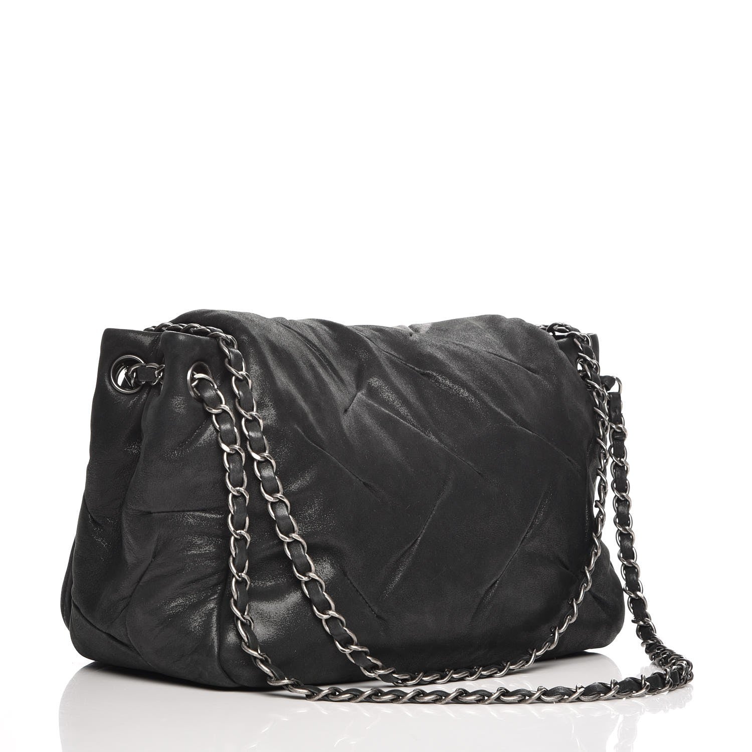 Chanel Iridescent Calfskin Glint Accordion Flap Black 4 of 8