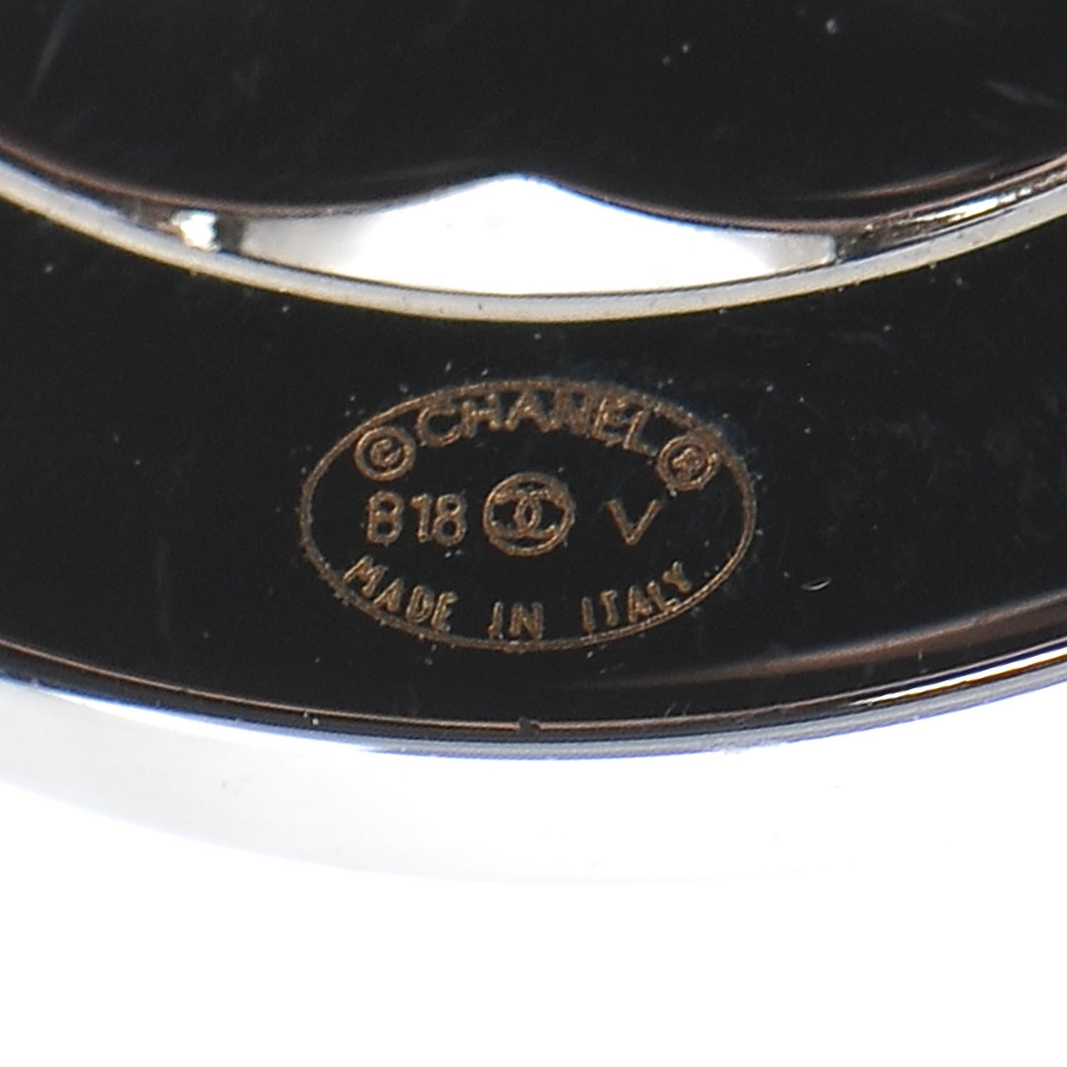 Chanel Crystal CC Round Earrings Silver 3 of 6