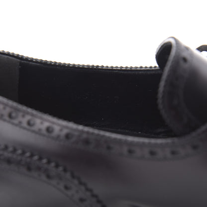 Gucci Calfskin Bee Embroidered Mens Queercore Brogue Wingtip Monk Strap Loafers 9 Black 9 of 13