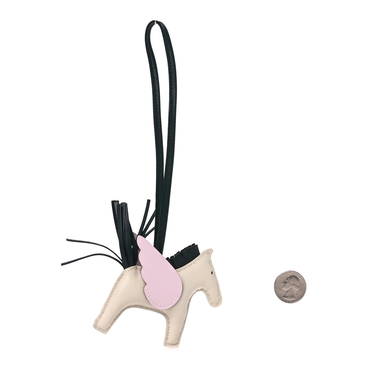Hermes Milo Lambskin Grigri Rodeo Pegase Horse Bag Charm PM Craie Mauve Pale Vert Cypress 2 of 5