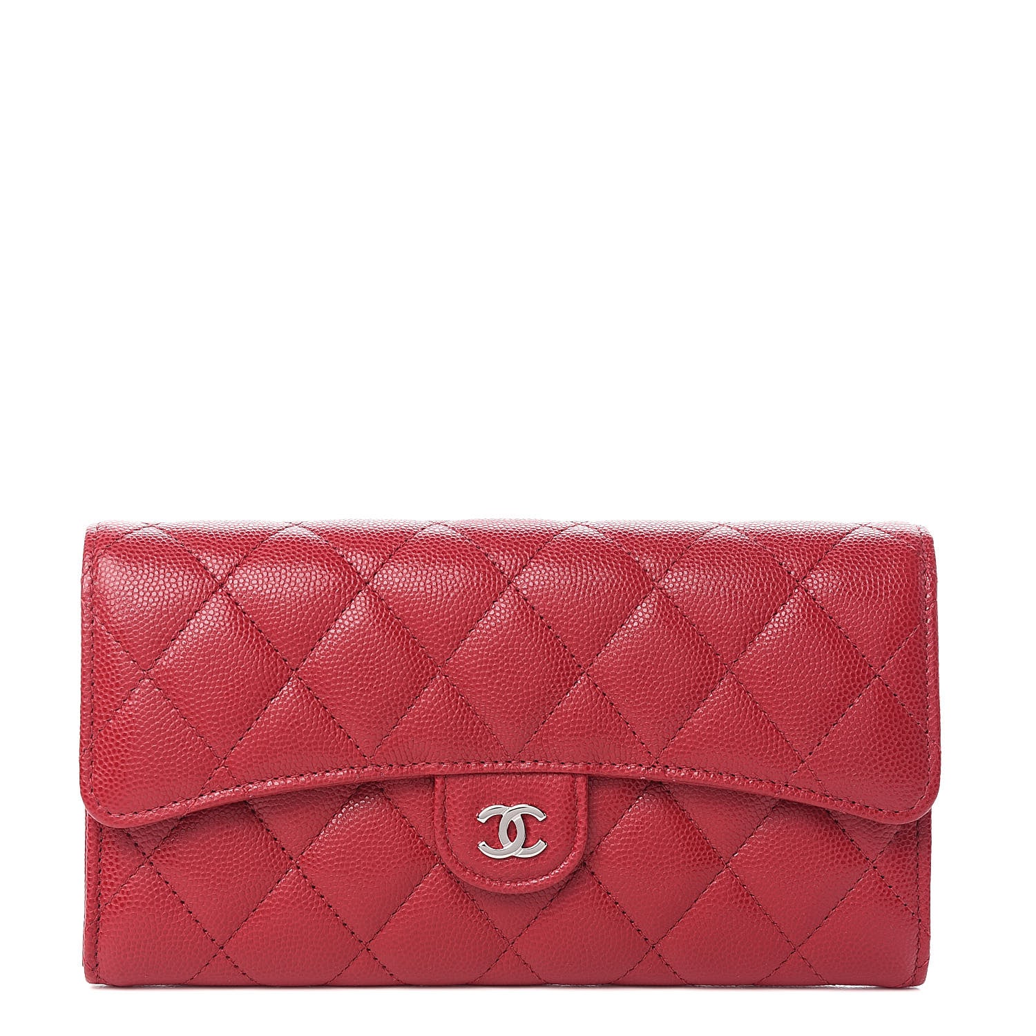 Chanel Caviar Quilted Large Gusset Flap Wallet Pink 1 of 9