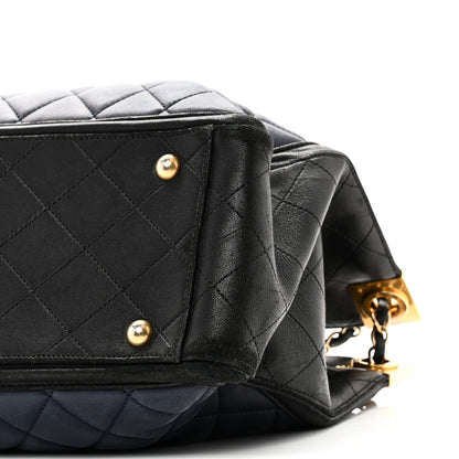Chanel Lambskin Quilted Elegant CC Shopping Tote Navy Black 10 of 10