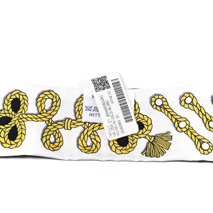 Hermes Silk Galons Et Brandebourg Twilly Black Gold White 2 of 4