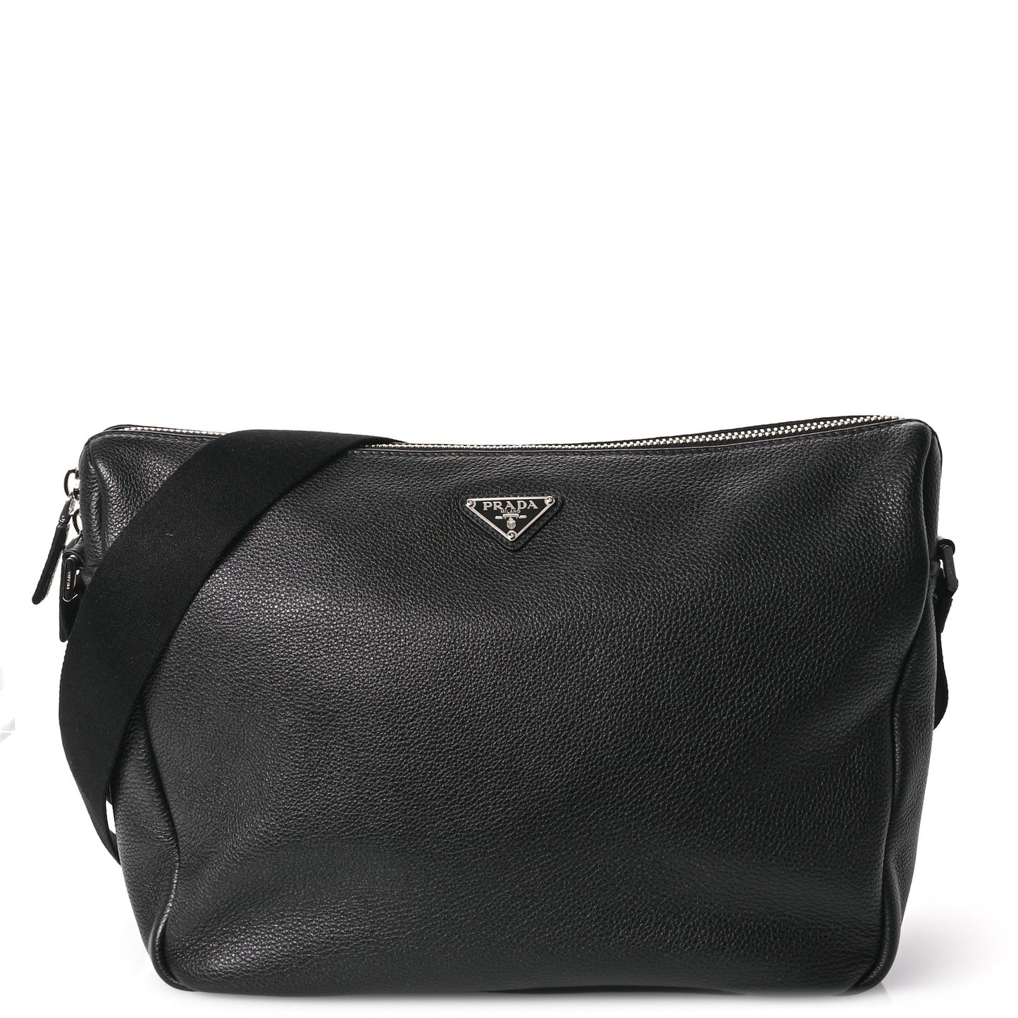 Vitello Daino Medium Messenger Bag Black