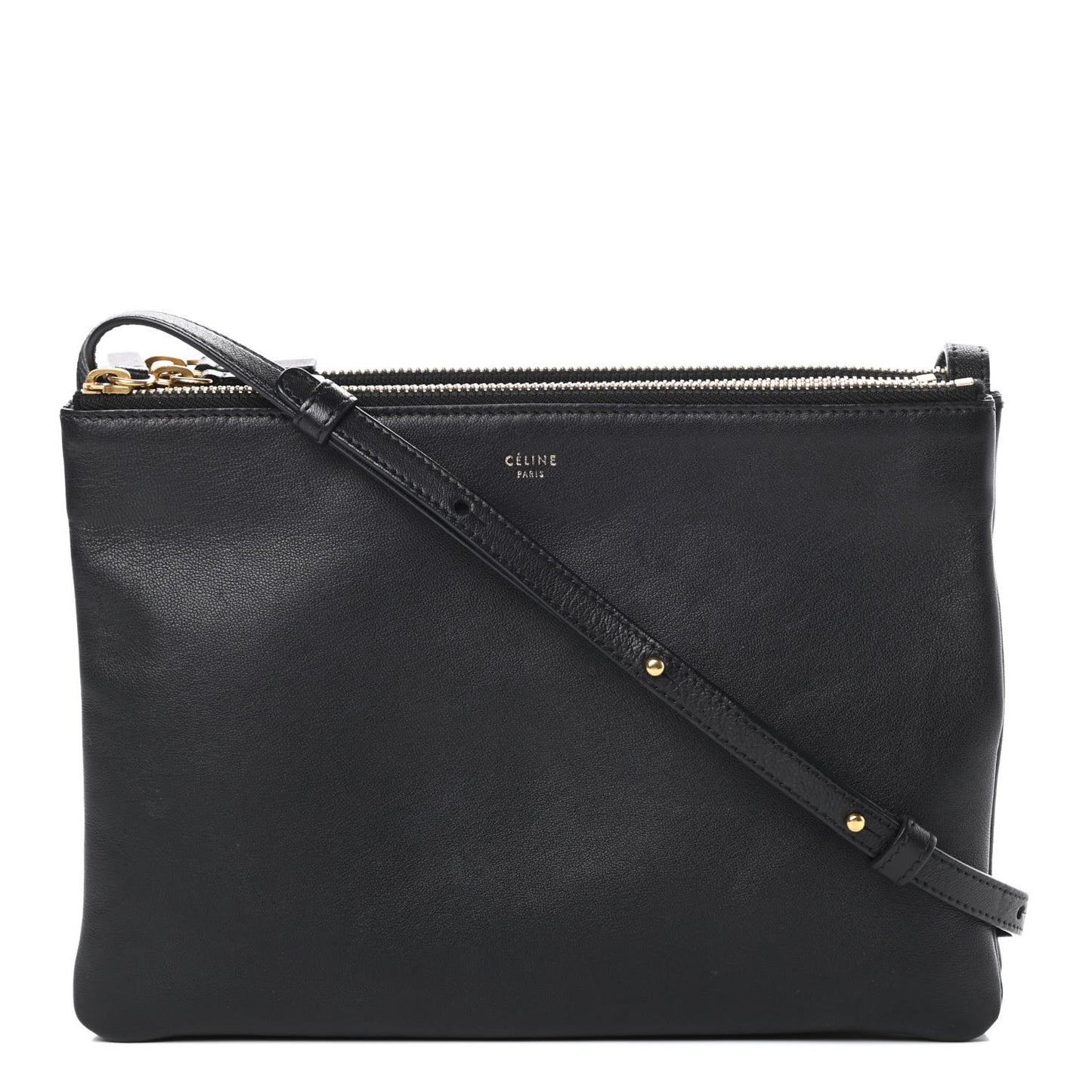 Goatskin Large Trio Crossbody Bag Black