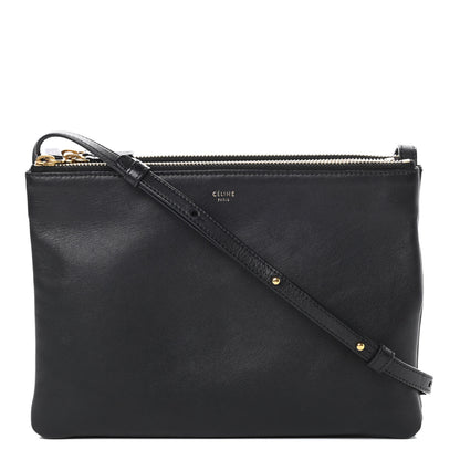 Celine Goatskin Large Trio Crossbody Bag Black 1 of 15