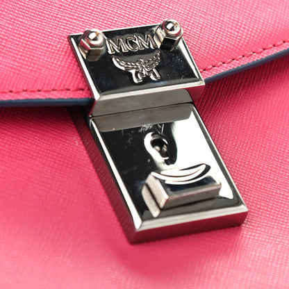 MCM Saffiano Craig And Karl Clutch Pink 15 of 15