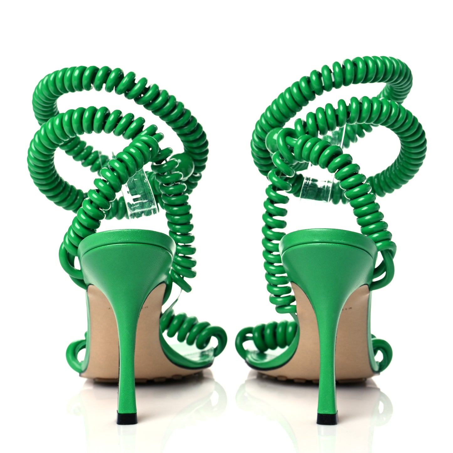 Rubber Wire Nappa Stretch 90mm Sandals 40 Grass