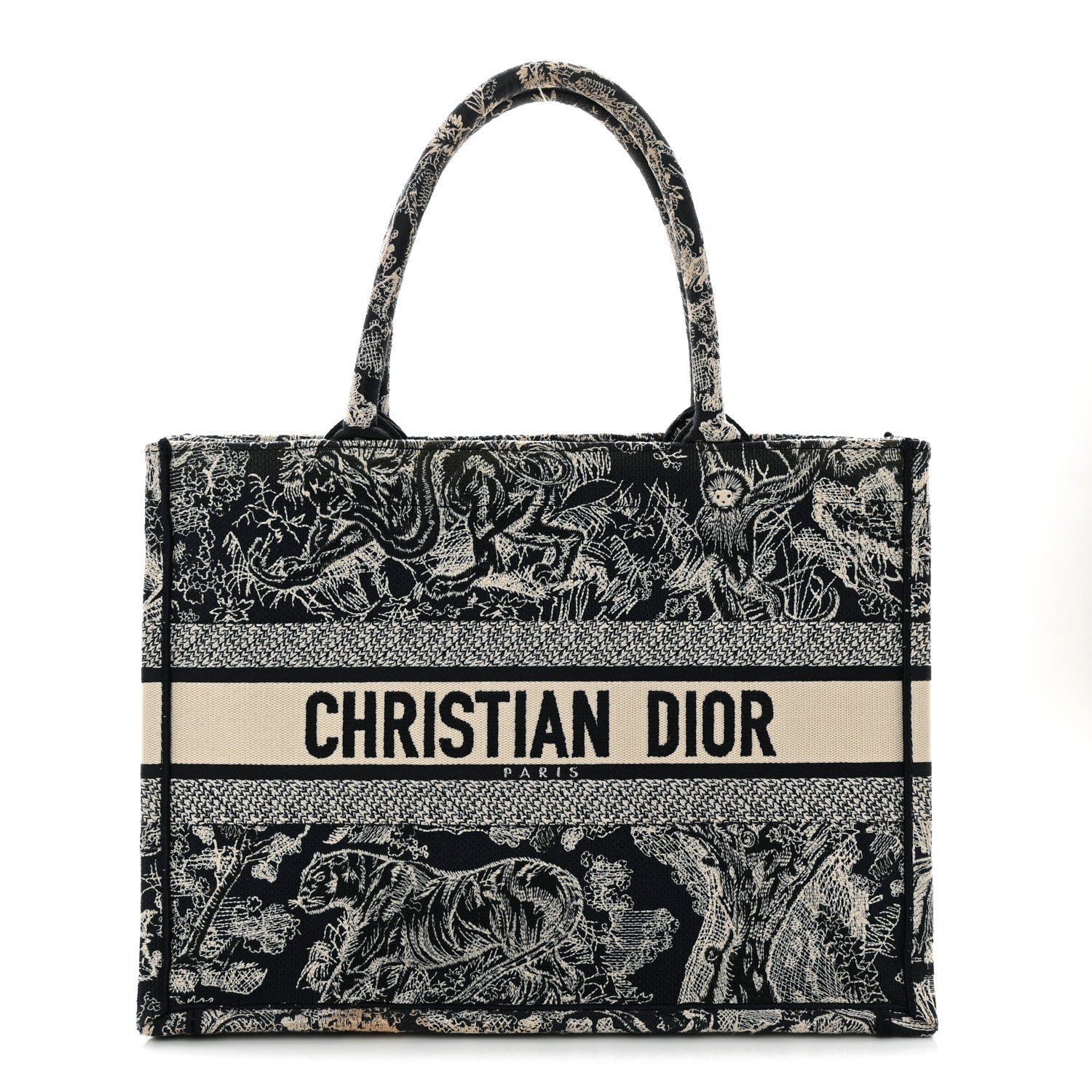Christian Dior Canvas Embroidered Medium Dioriviera Toile De Jouy Reverse Book Tote Blue 1 of 15