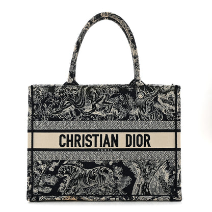Christian Dior Canvas Embroidered Medium Dioriviera Toile De Jouy Reverse Book Tote Blue 1 of 15
