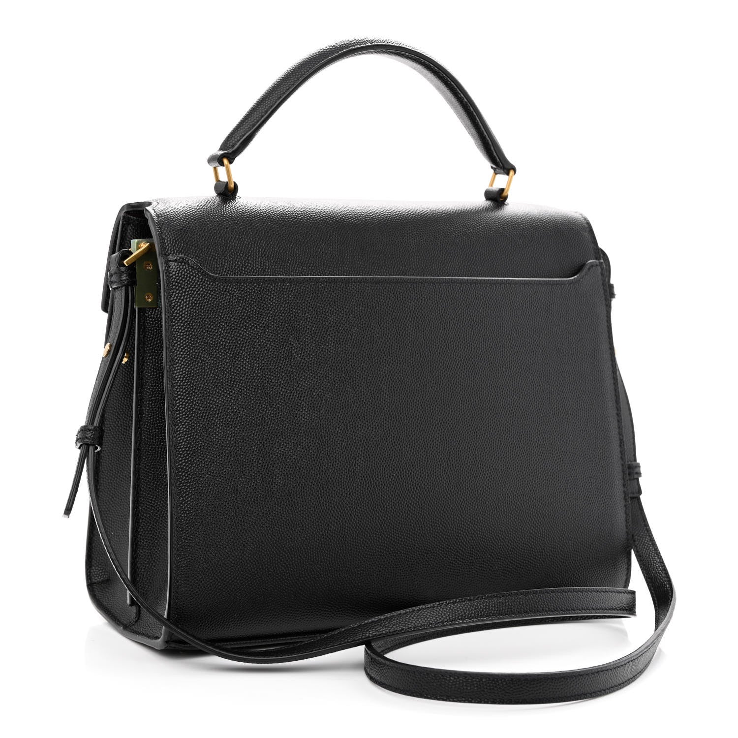 Saint Laurent Grain de Poudre Medium Classic Monogram Cassandra Top Handle Black 3 of 10