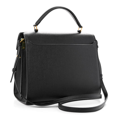Saint Laurent Grain de Poudre Medium Classic Monogram Cassandra Top Handle Black 3 of 10