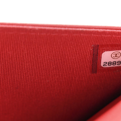 Chanel Caviar Quilted Boy Wallet On Chain WOC Red 8 of 13