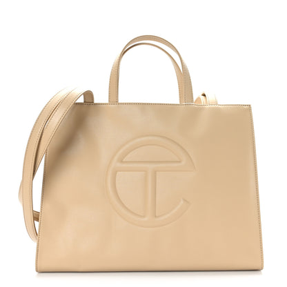 Telfar Vegan Leather Medium Shopping Bag Cream 1 of 8