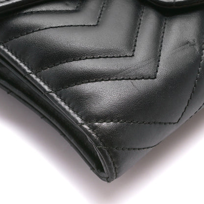Gucci Calfskin Matelasse GG Marmont Chain Wallet Black 9 of 12
