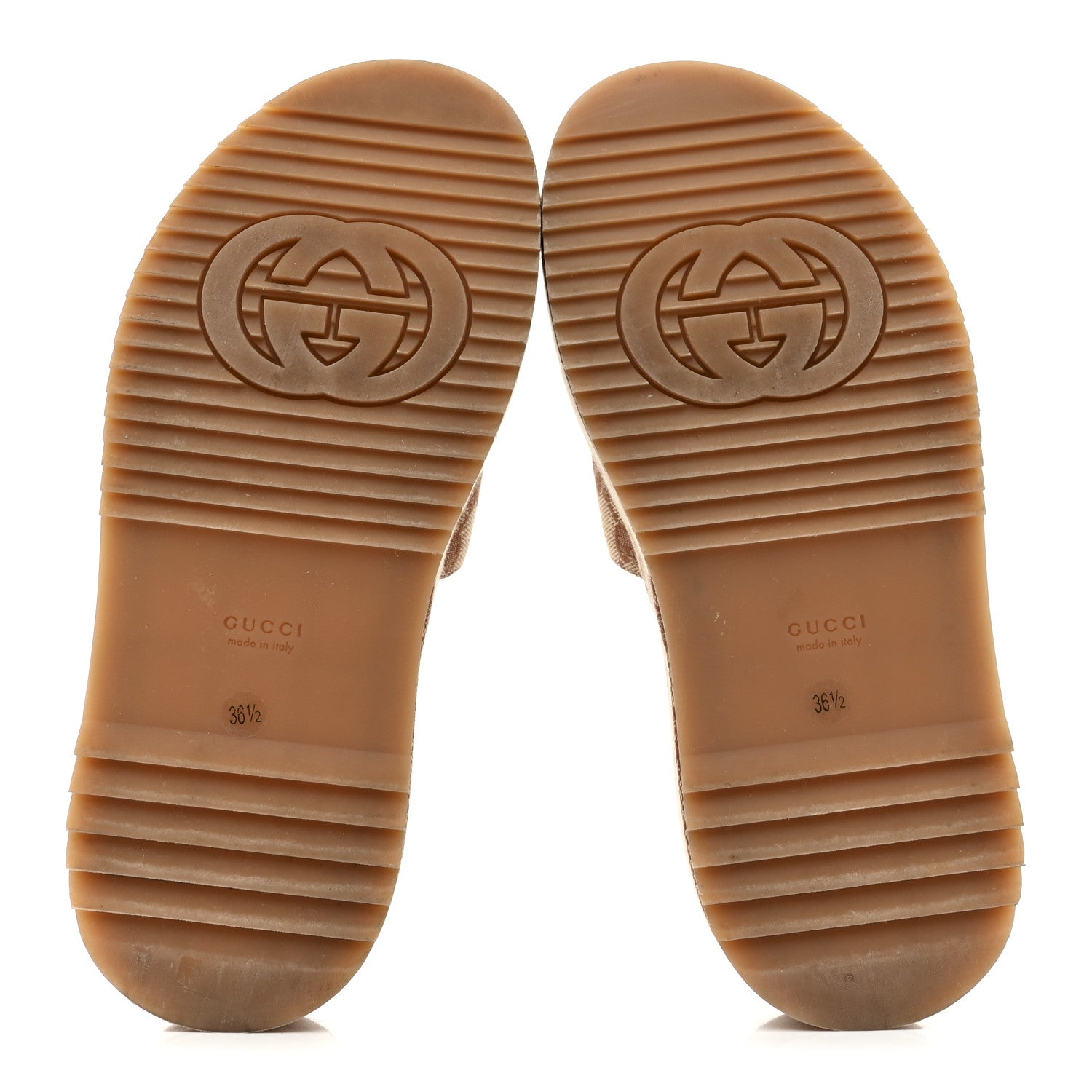 Gucci Canvas GG Monogram Angelina Platform Slide Sandals 36.5 Beige Ruggine 6 of 10