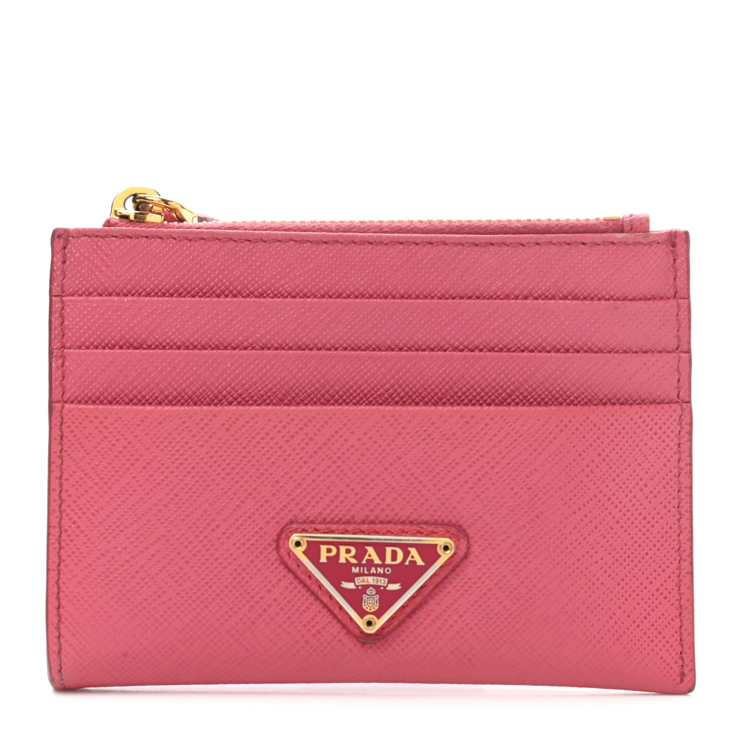 Prada Saffiano Zip Card Holder 1 of 7