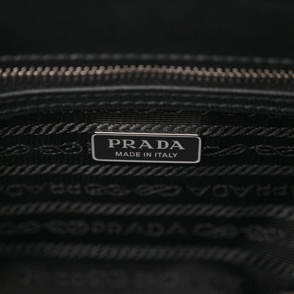 Prada Satin Crystal Mini Galleria Double Zip Tote Black 6 of 10