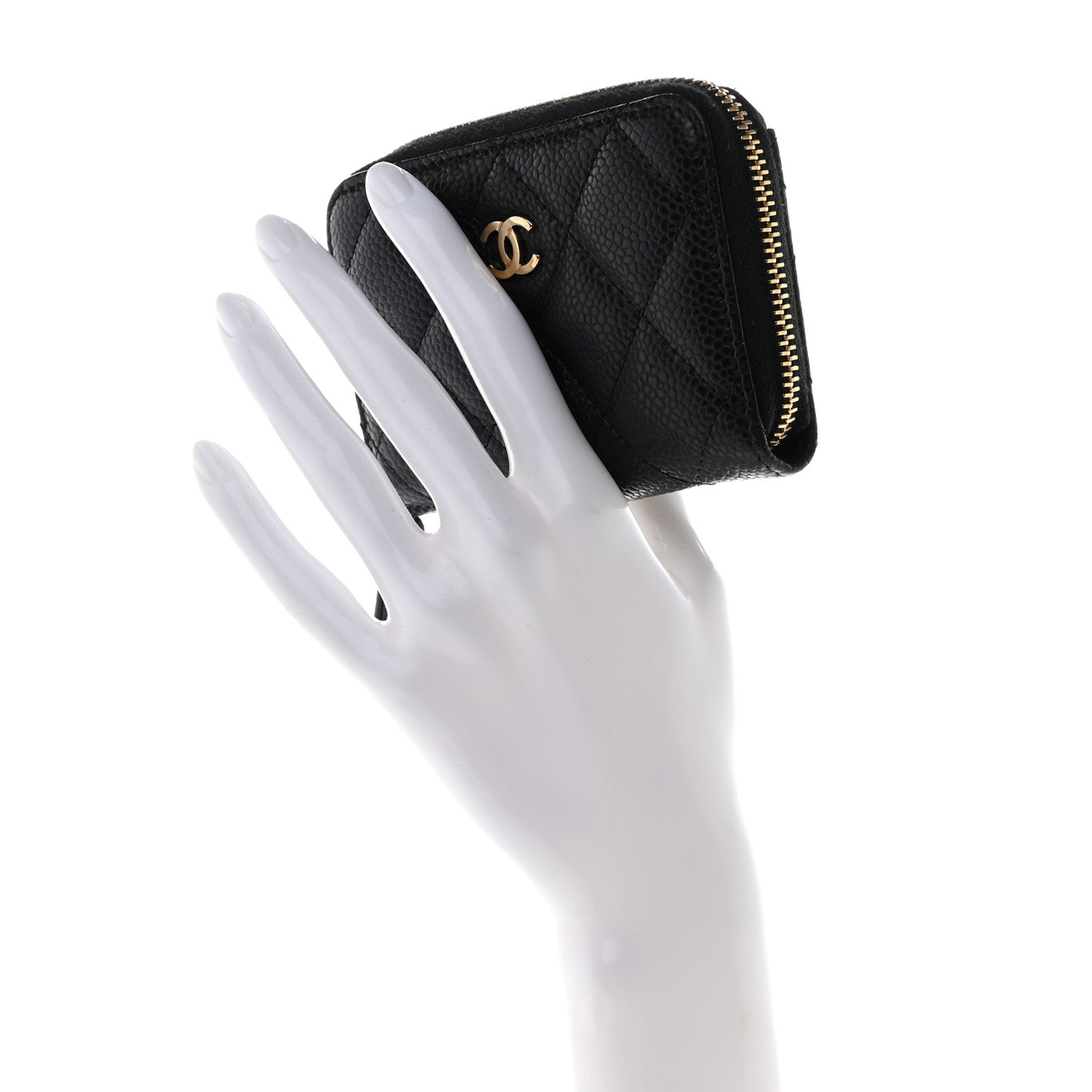 Chanel Caviar Quilted Zip Coin Purse Black 2 of 8