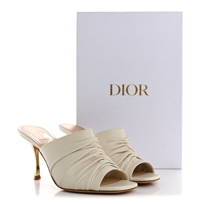 Christian Dior Lambskin D-Fame Mule Sandals 38 Off White 10 of 10