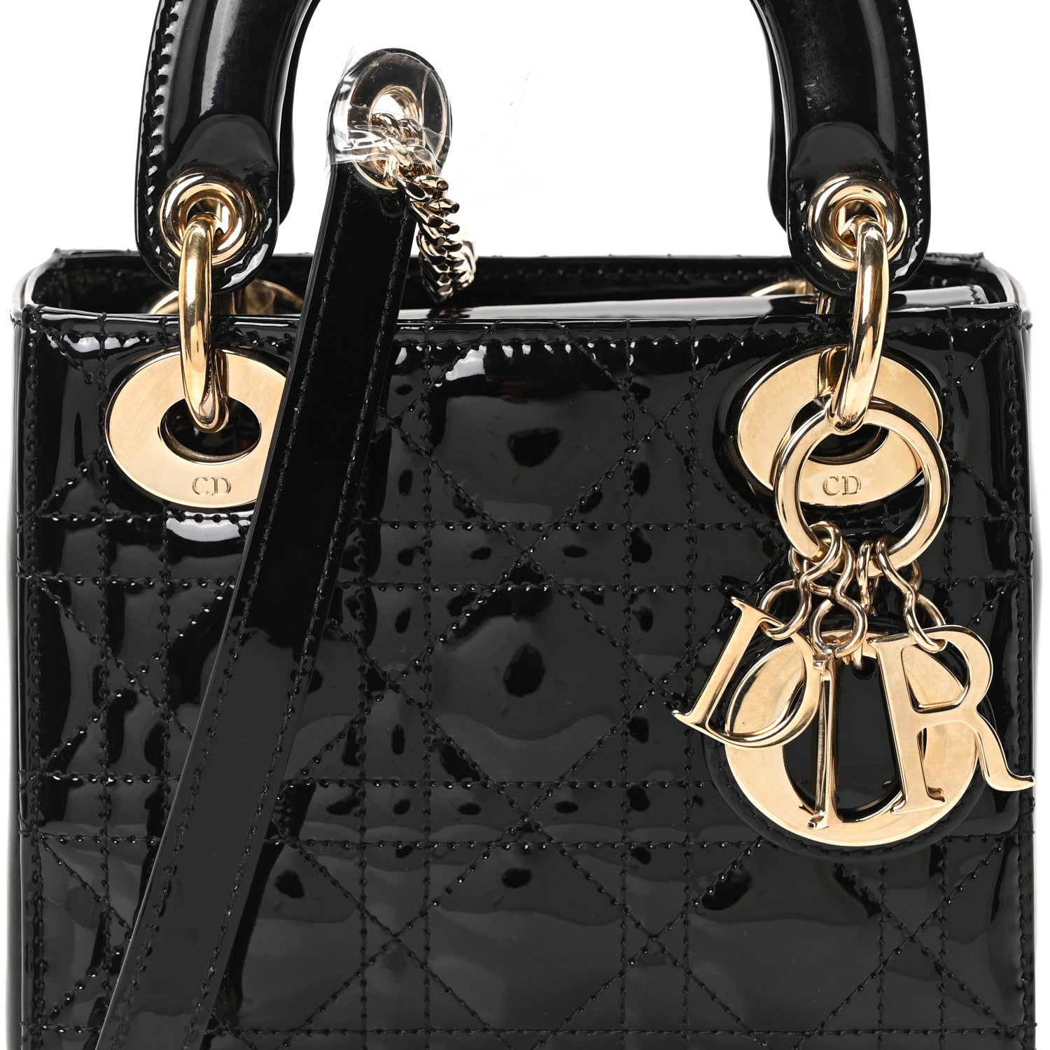 Christian Dior Patent Cannage Mini Lady Dior Black 7 of 9