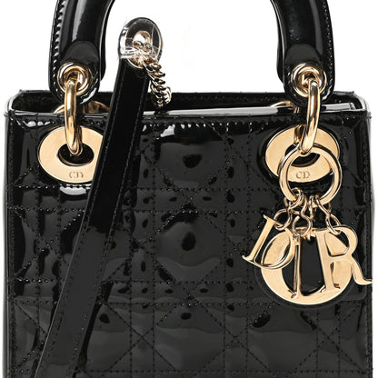 Christian Dior Patent Cannage Mini Lady Dior Black 7 of 9