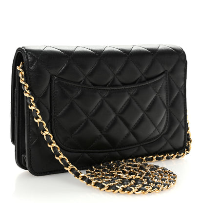 Chanel Lambskin Quilted Wallet On Chain WOC Black 3 of 12