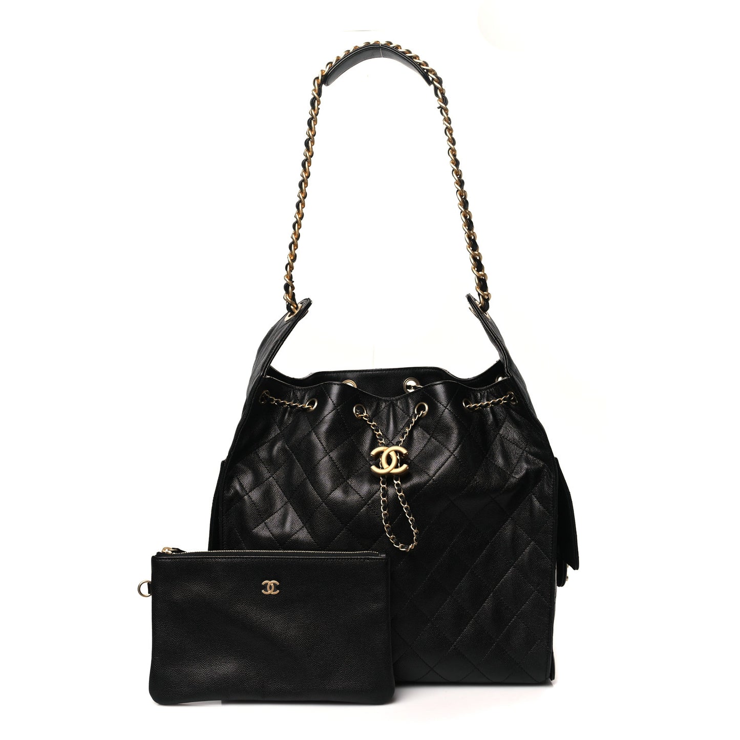 Caviar Quilted Medium Chanel 25 Handbag Black