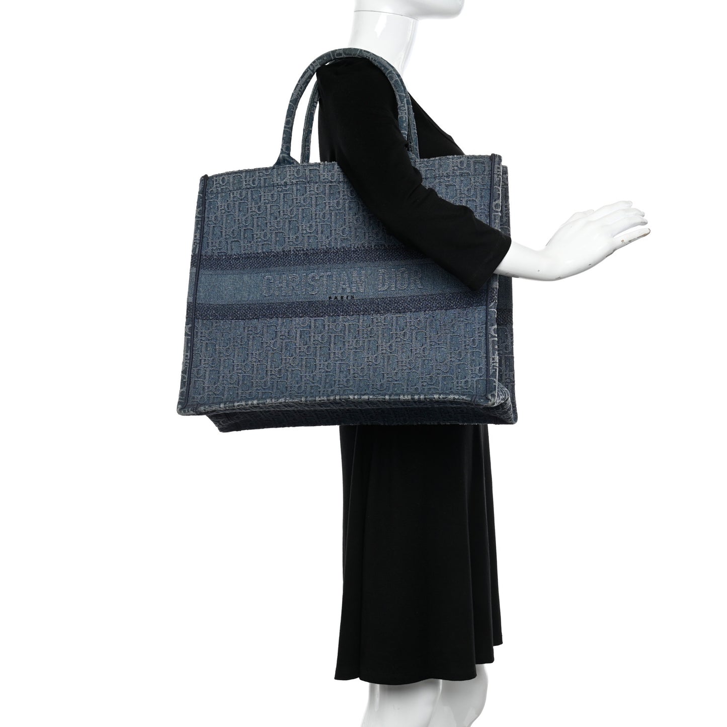 Oblique Denim Book Tote Denim Blue