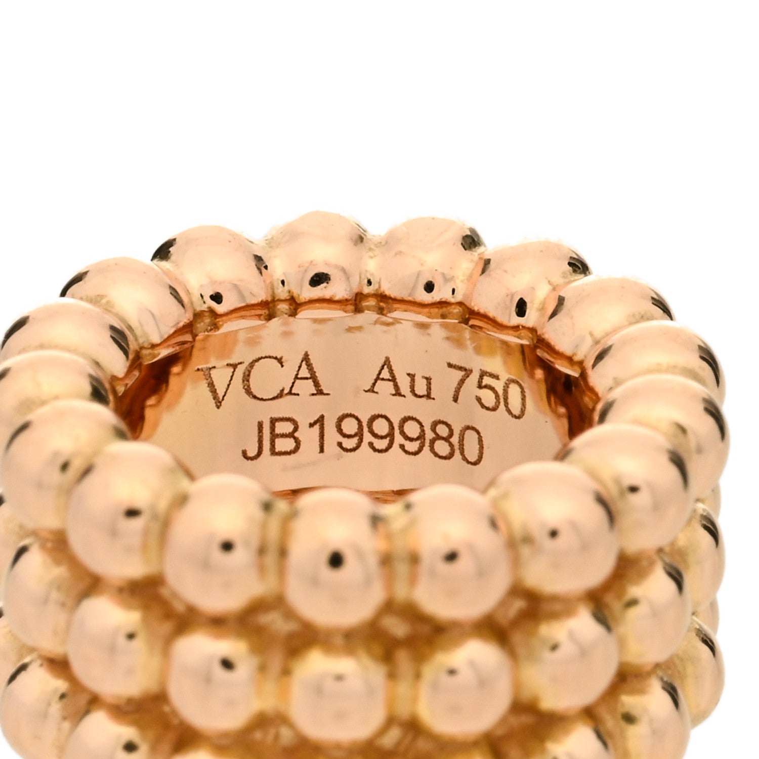 Van Cleef & Arpels 18K Rose Gold Perlee 3-Row Pendant 4 of 4