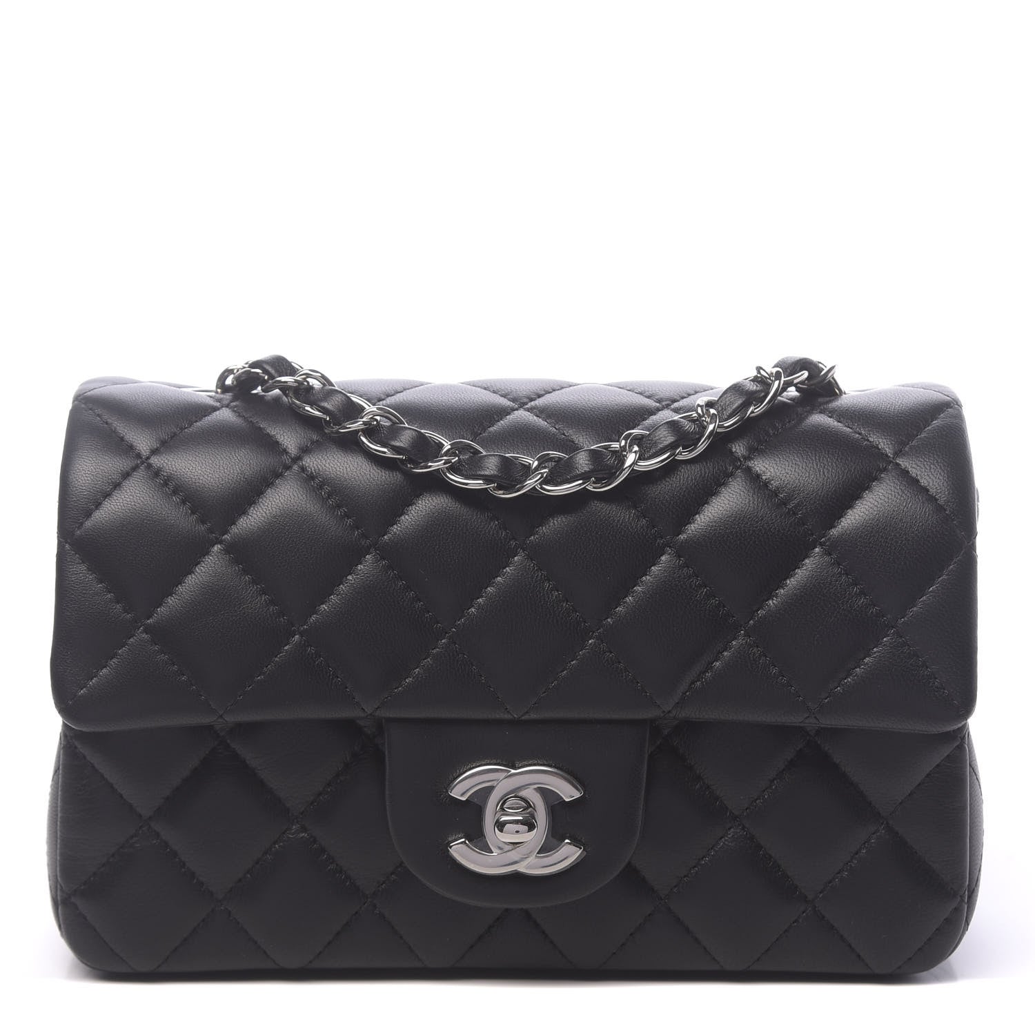 Chanel Lambskin Quilted Mini Rectangular Flap Black 1 of 11