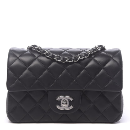 Chanel Lambskin Quilted Mini Rectangular Flap Black 1 of 11