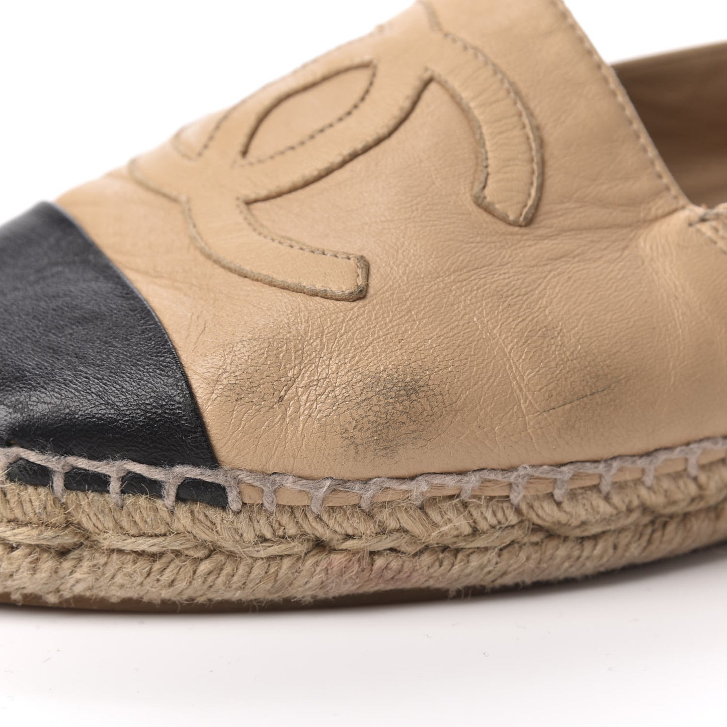 Lambskin CC Espadrilles 38 Beige Black