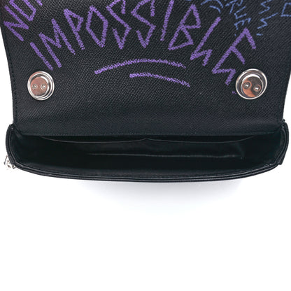 Balenciaga Grained Calfskin Graffiti BB Chain Wallet Black Bleu Violet 5 of 11