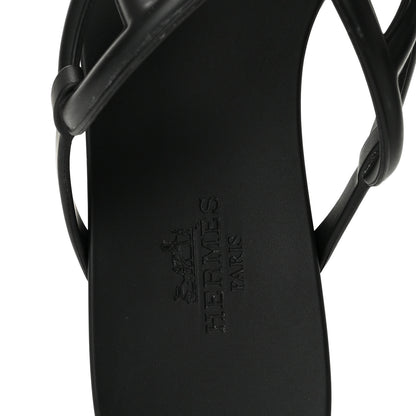 Hermes Rubber Womens Egerie Sandals 36 Black 8 of 10