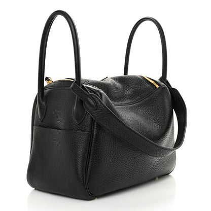 Hermes Taurillon Clemence Lindy 26 Black 3 of 10