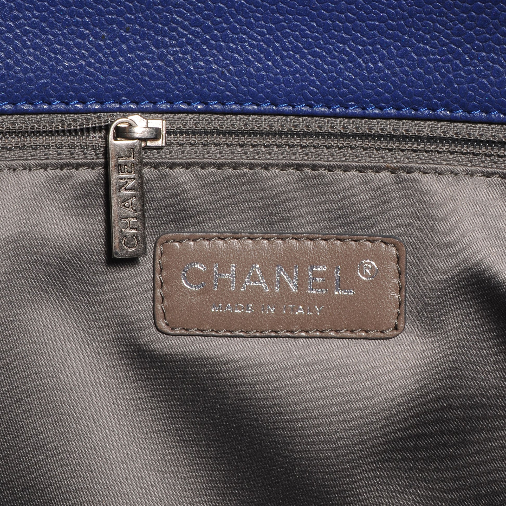 Chanel Glazed Caviar XL Grand Shopping Tote GST Royal Blue 6 of 8