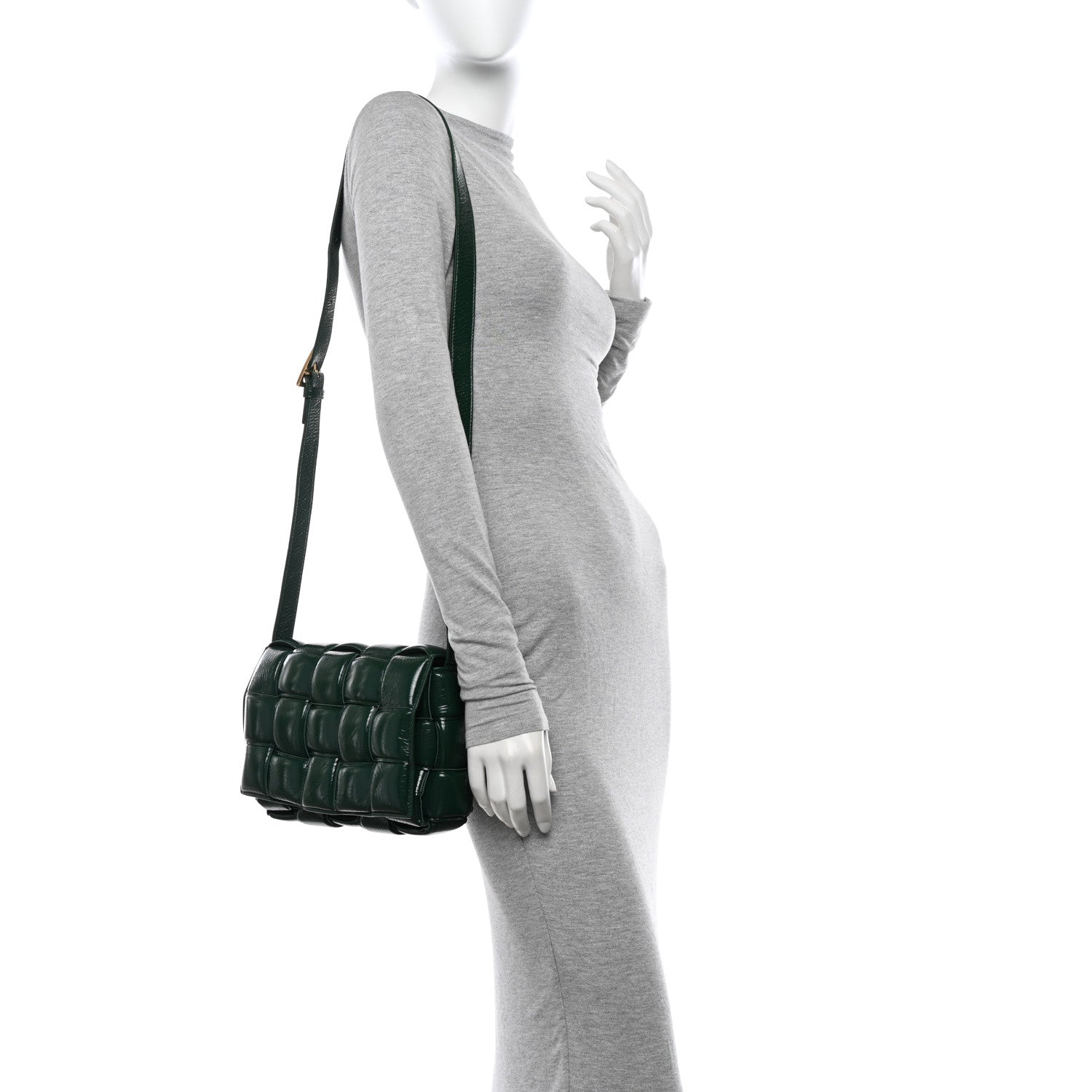 Bottega Veneta Textured Deerskin Maxi Intrecciato Padded Cassette Crossbody Bag Raintree 2 of 10