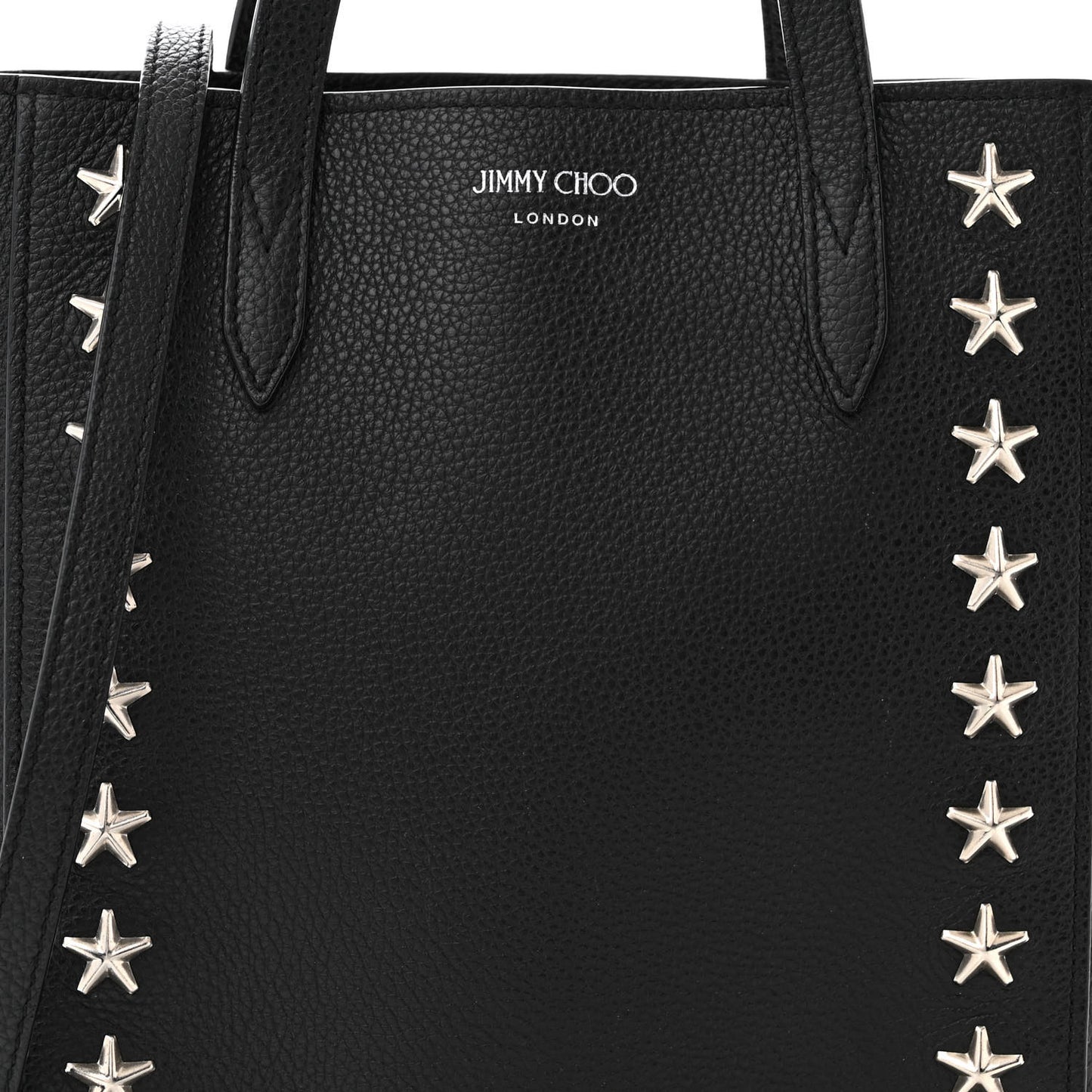 Soft Grainy Calfskin Star Studded Mini Pegasi Tote Black