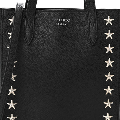 Jimmy Choo Soft Grainy Calfskin Star Studded Mini Pegasi Tote Black 8 of 11