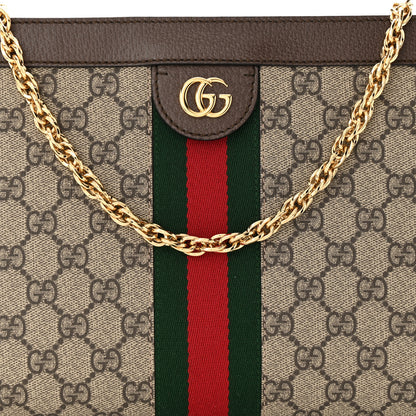 Gucci GG Supreme Monogram Web Medium Ophidia Chain Shoulder Bag Brown 8 of 10
