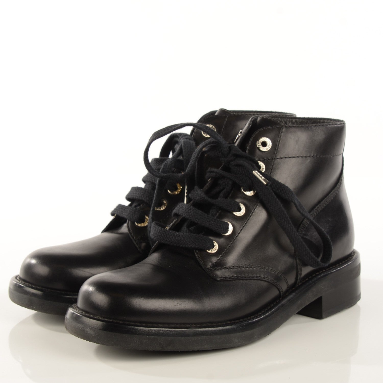 Chanel Calfskin Short Boots 37 Black 2 of 8