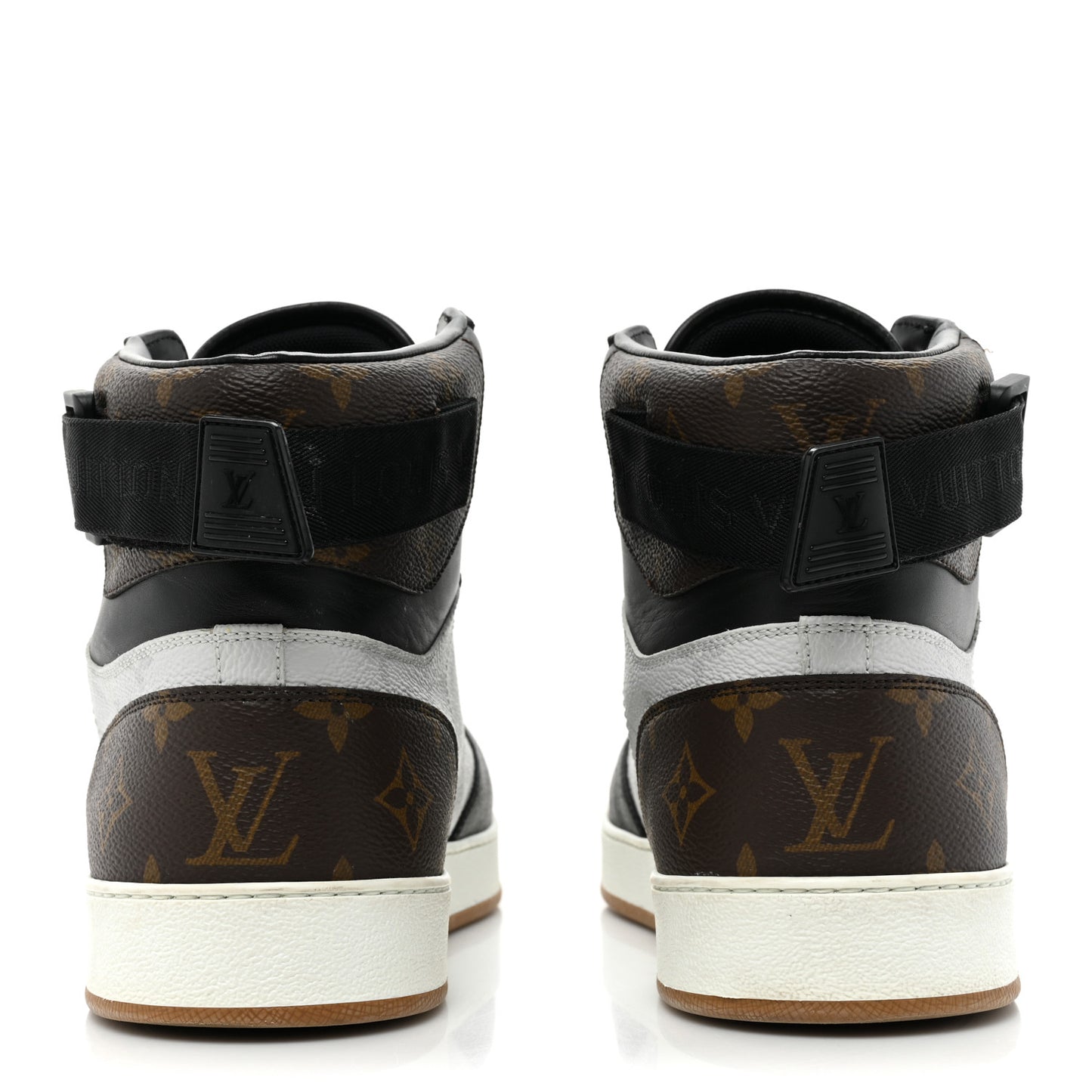 Calfskin Monogram Mens Rivoli High Top Sneakers 9.5 Black