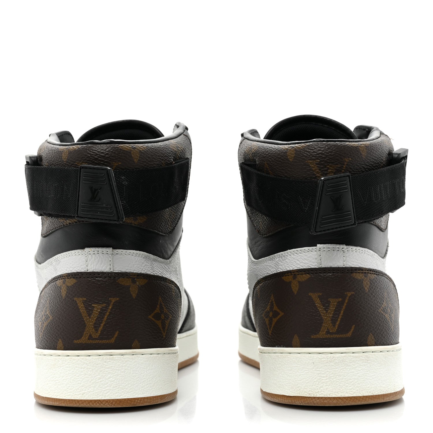 Louis Vuitton Calfskin Monogram Mens Rivoli High Top Sneakers 9.5 Black 4 of 15