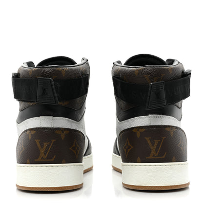 Louis Vuitton Calfskin Monogram Mens Rivoli High Top Sneakers 9.5 Black 4 of 15